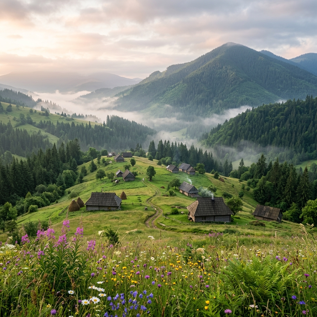 Carpathian Mountains in Ukraine